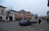 Улица Свердлова. Вид в направлении Красной площади от пересечения с улицей Тургенева. Справа - дом учителя